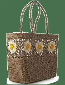 Flower Crochet Basket Sand - Strandväskor