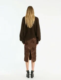 FLOWER MESH PENCIL SKIRT - Midi kjolar