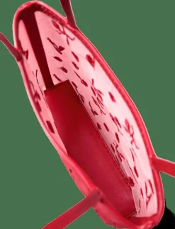 Flower-embroidered mesh bag - Totes