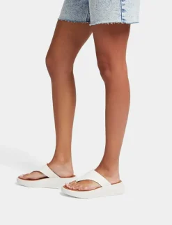 F-MODE LEATHER FLATFORM TOE-POST SANDALS - Sandaler