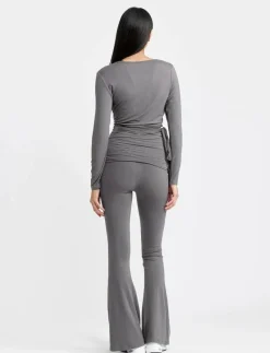 FOLDING WAISTBAND FLARE - Byxor