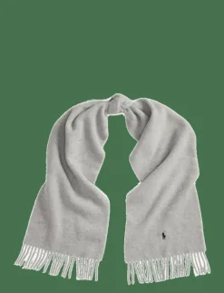 Fringe-Trim Wool Scarf - Sjalar