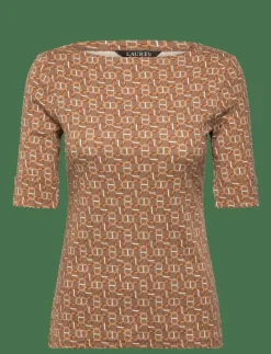 Geo-Print Stretch Cotton Boatneck Tee - T-shirts