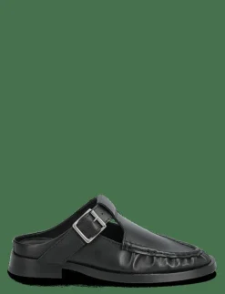 Gianna Black Buckled Mules - Mules med klack