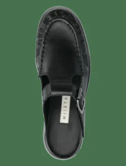 Gianna Black Buckled Mules - Mules med klack