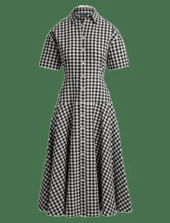 Gingham Paneled Shirtdress - Midiklänningar