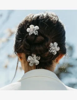 Hair clip Daisy grey - Hårklämmor