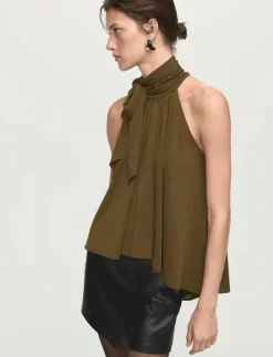 Halter top with bow - Linnen