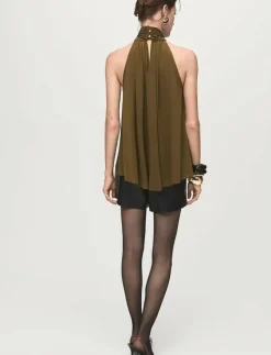 Halter top with bow - Linnen