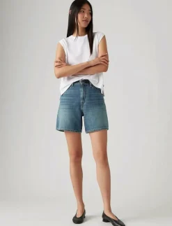 HIGH BAGGY SHORT STOP FLAXING - Jeansshorts