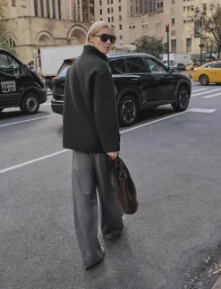 High neck midi wool coat - Ullkappor