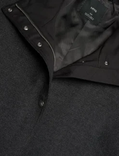 High neck midi wool coat - Ullkappor