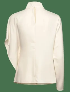 High-neck blouse with asymmetrical sleeves - Långärmade blusar