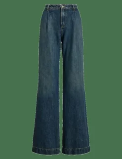 High-Rise Pleated Wide-Leg Jean - Vida byxor