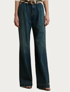 High-Rise Pleated Wide-Leg Jean - Vida byxor