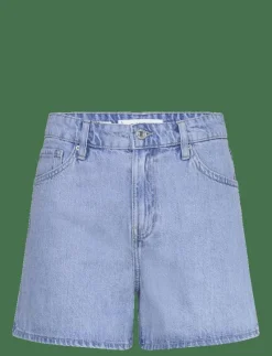 High-waisted straight-fit denim shorts - Jeansshorts