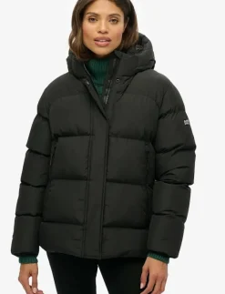 HOODED 5 BAFFLE SPORTS PUFFER - Dun- & vadderade jackor