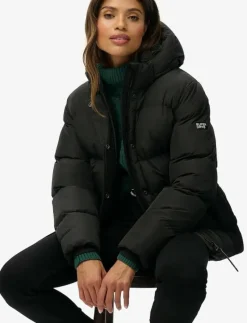 HOODED 5 BAFFLE SPORTS PUFFER - Dun- & vadderade jackor