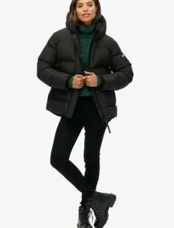 HOODED 5 BAFFLE SPORTS PUFFER - Dun- & vadderade jackor