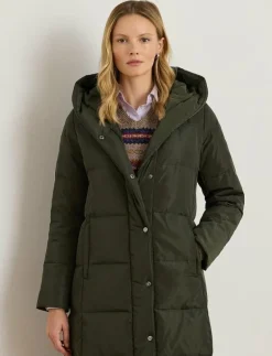 Hooded Channel-Quilted Down Puffer Coat - Dunkappor