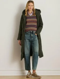 Hooded Channel-Quilted Down Puffer Coat - Dunkappor