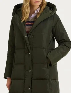 Hooded Channel-Quilted Down Puffer Coat - Dunkappor