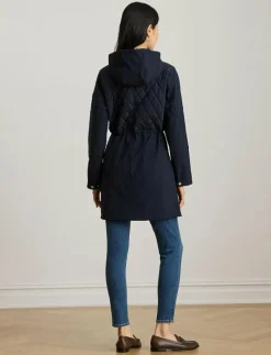 Hooded Diamond-Quilted Mockneck Jacket - Quiltade jackor