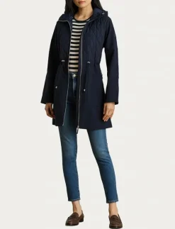 Hooded Diamond-Quilted Mockneck Jacket - Quiltade jackor