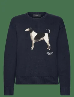 Intarsia-Knit Dog Cotton Sweater - Stickat