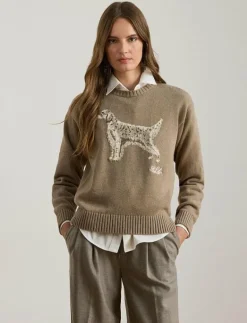 Intarsia-Knit English Setter Sweater - Stickat