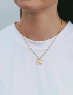 IX Rustic Square Pendant - Kedjehalsband