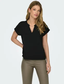 JDYLION LIFE S/S TOP WVN - T-shirts