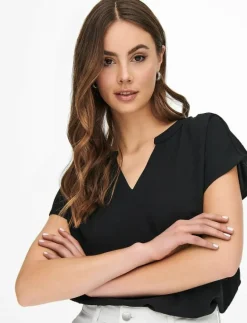 JDYLION LIFE S/S TOP WVN - T-shirts