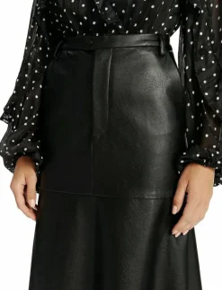 KINDRA VEGAN LEATHER SKIRT - Midi kjolar