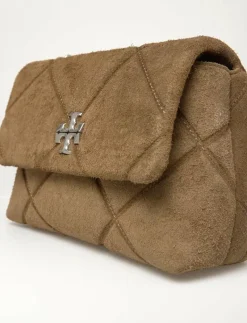 Kira Diamond Quilt Suede Small Convertible Shoulder Bag - Crossbody Bags