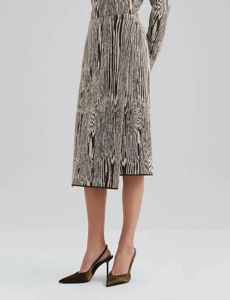 Lois Jacquard Knitted Wrap Midi skirt - Midi kjolar