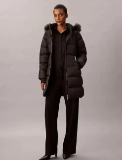 LONG DOWN JACKET WITH FUR - Dunkappor