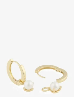 Lucy ring pendant ear g/white - Onesize - Hängande örhängen