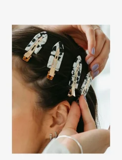 Make up clips 4-p black/white - Hårnålar