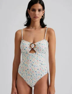 Mandy bamboo-ring bandeau swimsuit - Baddräkter