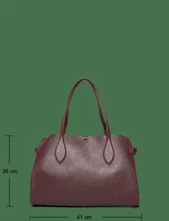 Medium bag with beaten leather effect - Handväskor