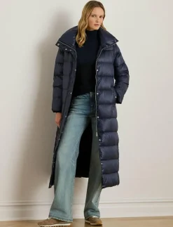 Metallic Funnelneck Down Maxicoat - Dunkappor