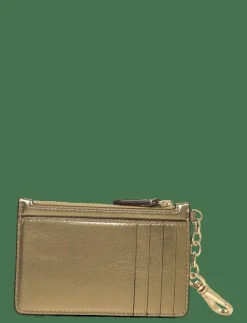 Metallic Nappa Leather Zip Card Case - Korthållare