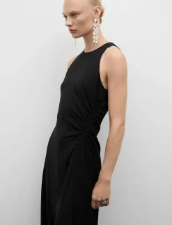 Midi-dress with draped detail - Midiklänningar