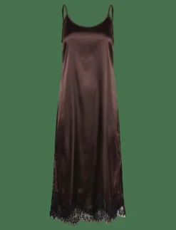 NMCELESTE S/L SATIN LACE DRESS - Midiklänningar