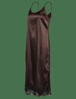 NMCELESTE S/L SATIN LACE DRESS - Midiklänningar