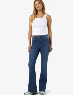 NMSALLIE HW FLARE JEAN VI021MB FWD NOOS - Utsvängda jeans