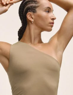 One Shoulder Bra Tank - Linnen