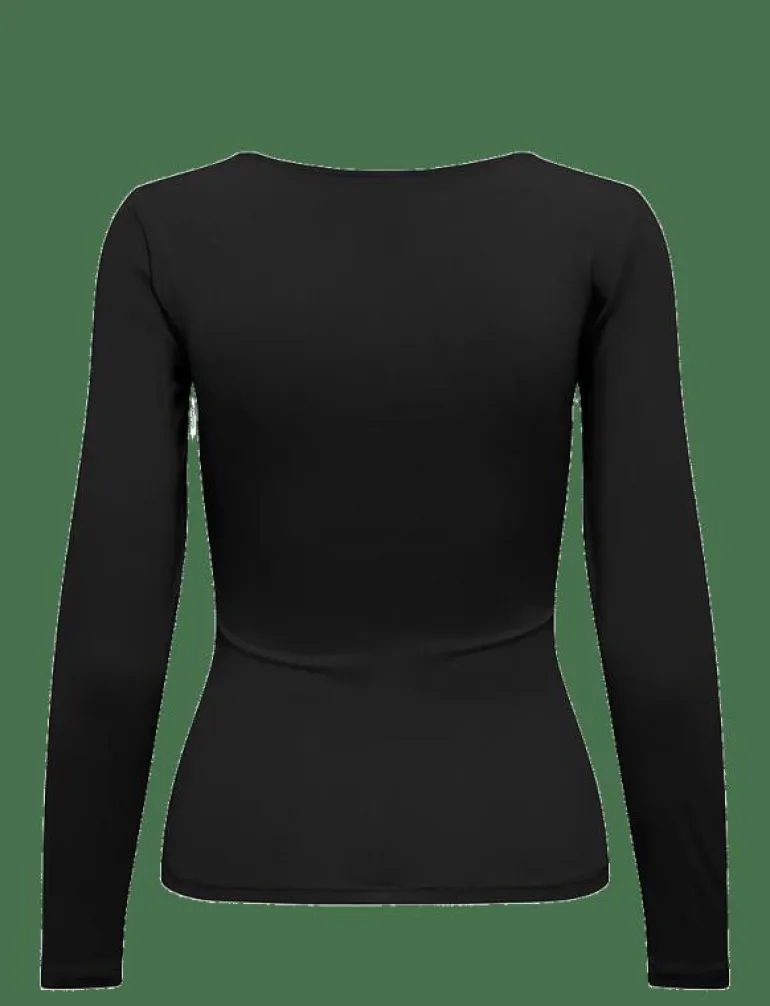 ONLEA L/S 2-WAY DEEP NECK TOP JRS NOOS - Långärmade toppar