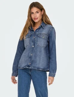 ONLELLA L/S POCKET SHIRT TAI519 DNM NOOS - Jeansskjortor